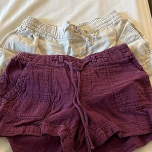 Purple and Gray Casual Shorts Set